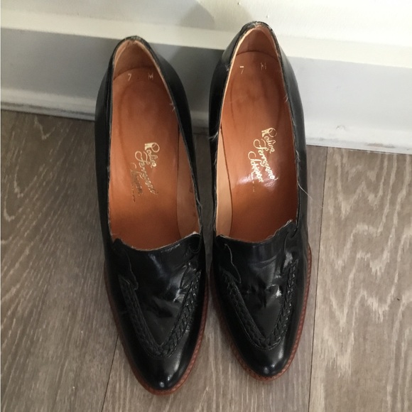 Rosina Ferragamo Schiavone Black Leather Women’s Heels. Size 7 Medium $ 200.